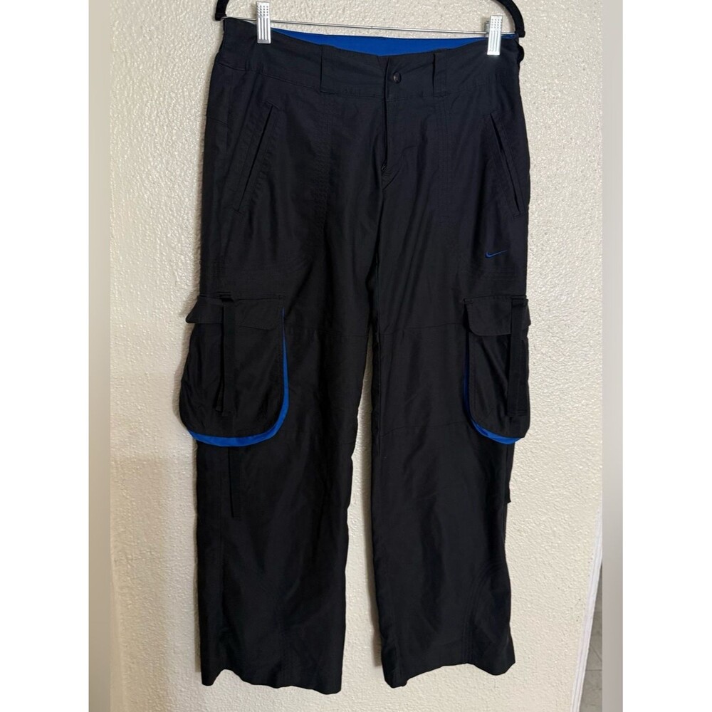 Women’s Vintage Nike 90-2k Black And Blue cotton blend Cargo Pants size Small